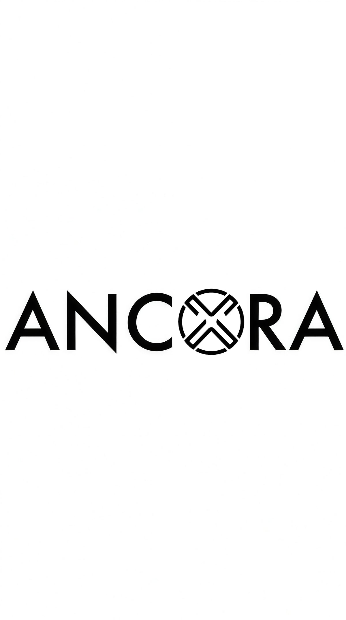 ANCORA wordmark in black on white